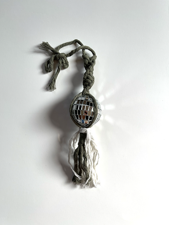 Macrame Disco Ball Car Charm