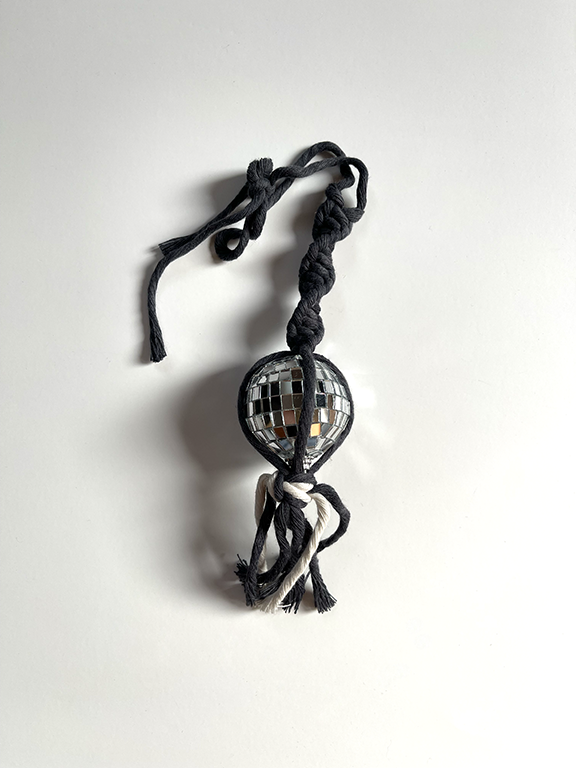 Macrame Disco Ball Car Charm